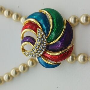 VINTAGE ENAMEL BROOCH 80'S